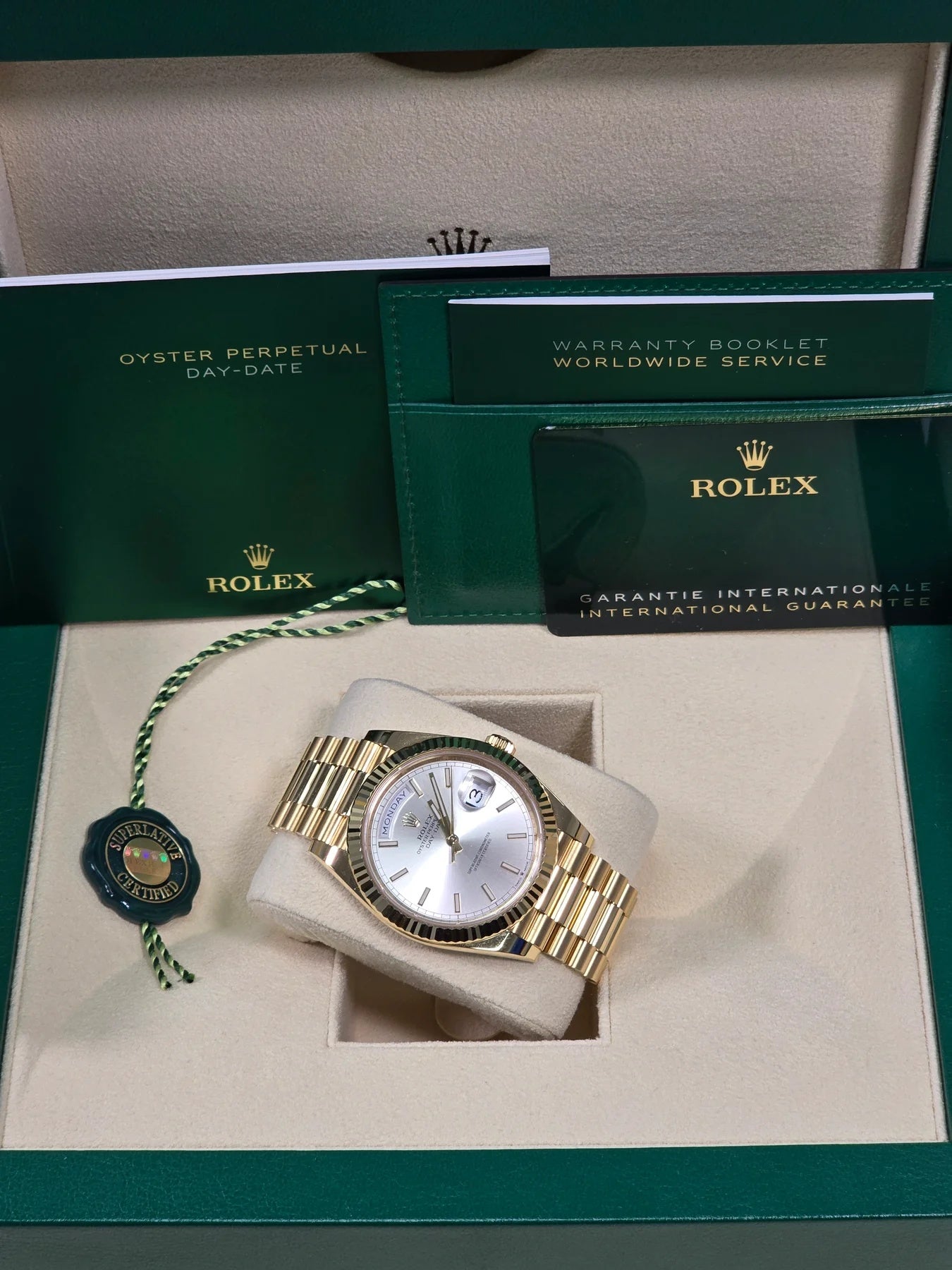 Rolex Day-Date President 40mm Yellow Gold Silver Index Dial - 228238 - Image 5