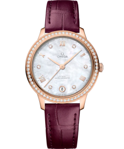 Omega De Ville Prestige 34mm White Dial with Diamonds Sedna�?18k Rose Gold Strap 434.58.34.20.55.001