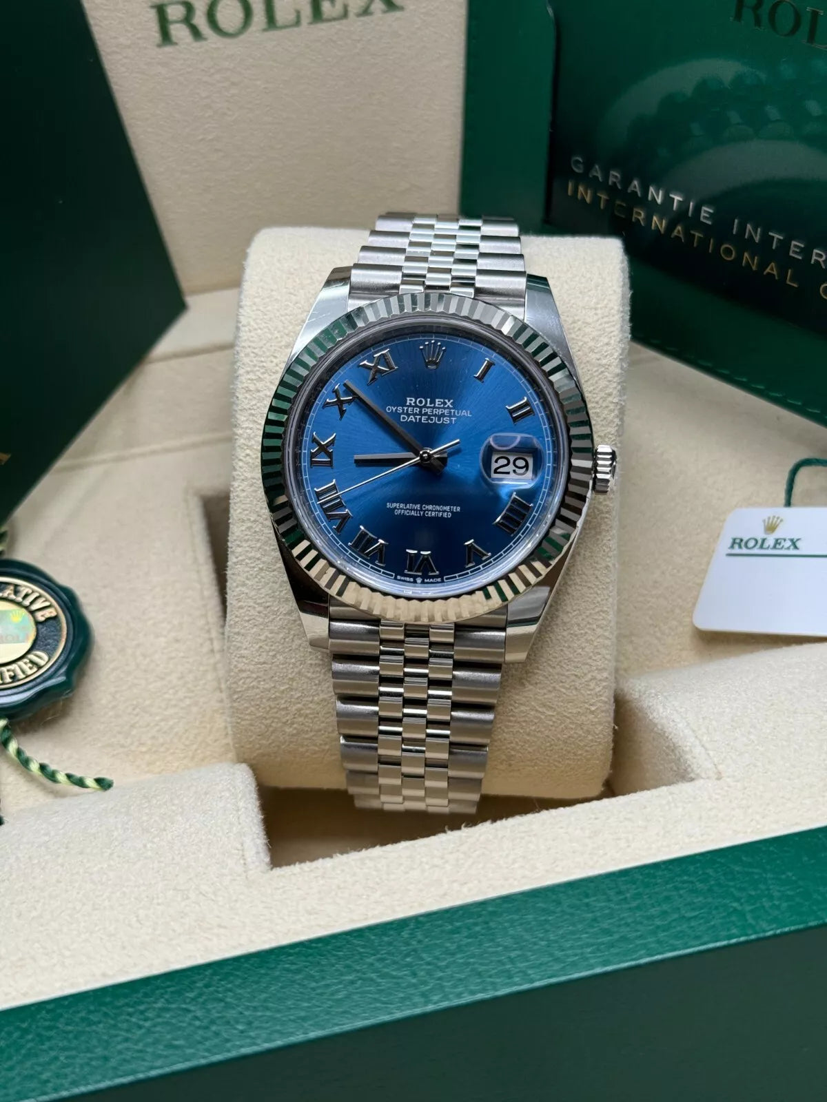Rolex Datejust 41mm 126334 Blue Roman Oyster Stainless Steel Men’s Watch - Image 10