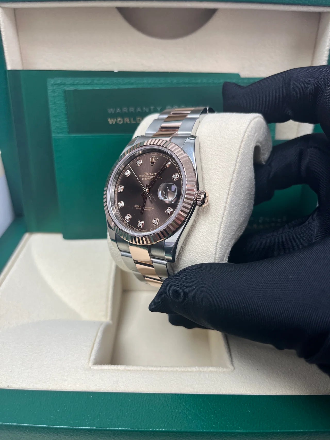 Rolex Datejust 41mm 126331 Datejust Chocolate Diamond Oyster Steel and Everose Gold Watch - Image 12