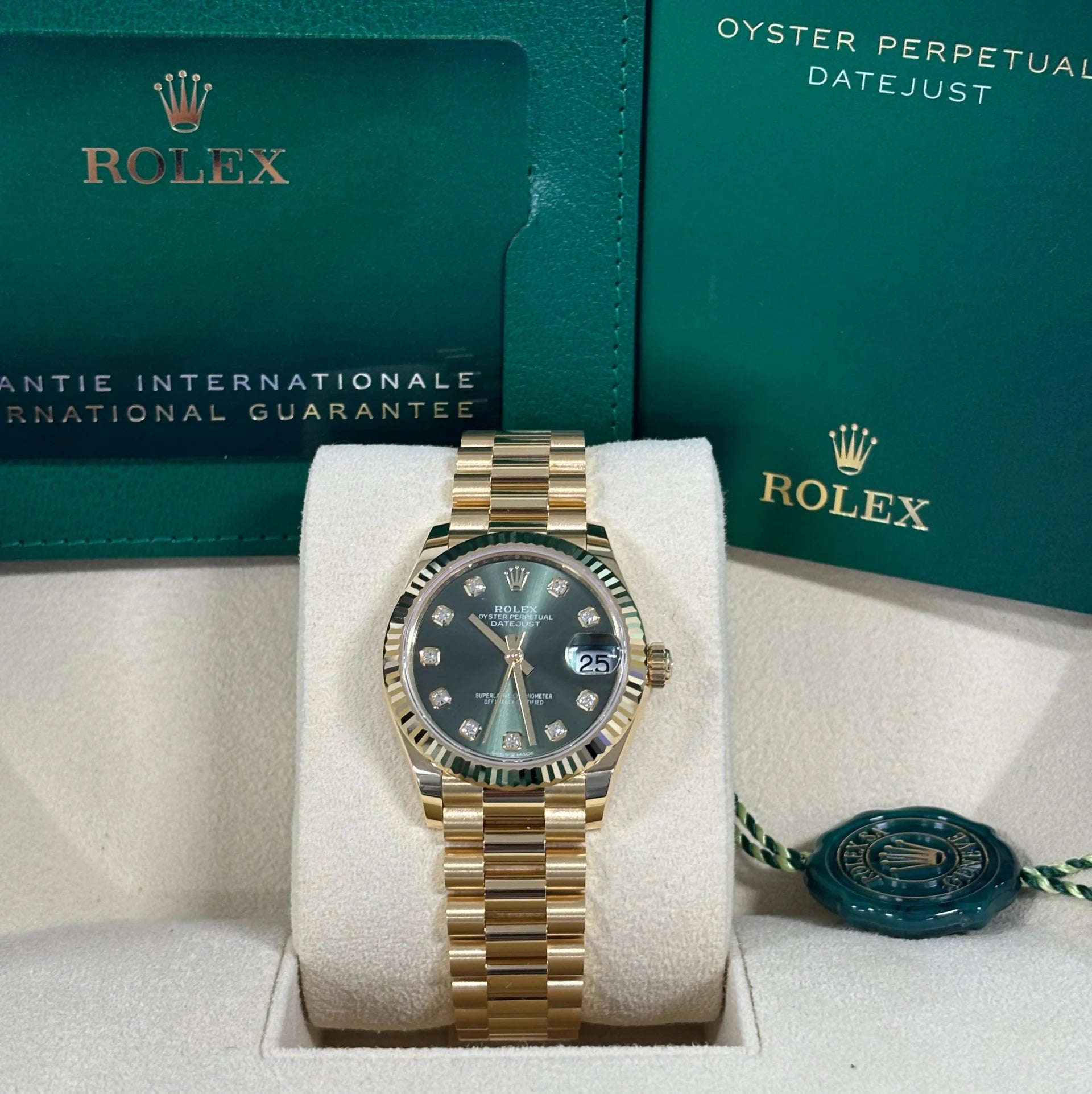Rolex Datejust m278278-0011 Olive Green 31mm Dial President Bracelet Watch - Image 5
