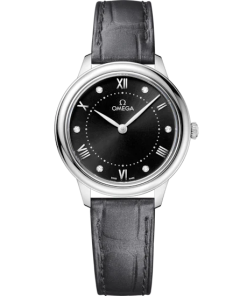 Omega De Ville Prestige 30 mm Black Dial with Diamonds Stainless Steel Strap 434.13.30.60.51.001