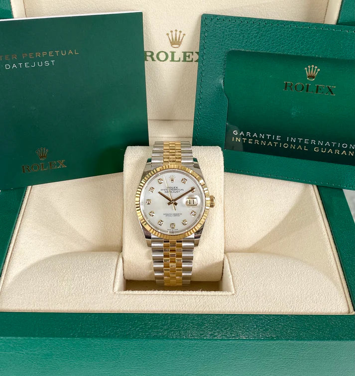 Rolex Datejust 36mm 126233 MOP Diamond Dial Jubilee Two-Tone Bracelet Watch - Image 11