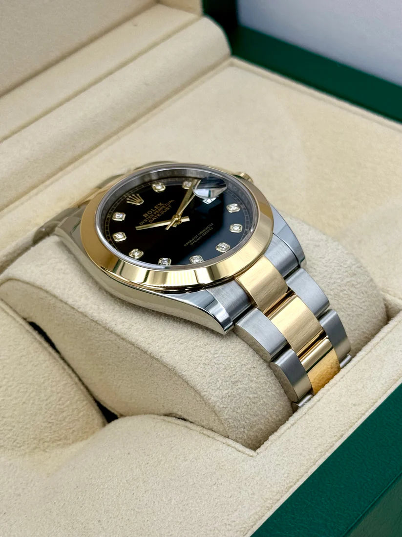 Rolex Datejust 41mm 126303 Black Diamond Oyster Steel and Yellow Gold Mens Watch - Image 7