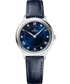 Omega De Ville Prestige 30 mm Blue Dial with Diamonds Stainless Steel Strap 434.13.30.60.53.001