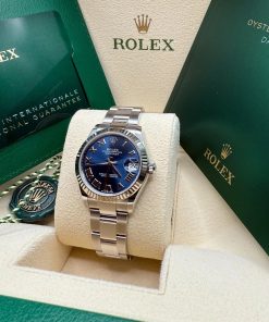 Alternative view of Rolex Datejust m278274-0033/0034 Bright Blue Dial 31mm Fluted Bezel Oyster Bracelet