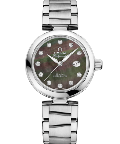 Omega De Ville Ladymatic 34mm Black Dial with Diamonds Stainless Steel Bracelet 425.35.34.20.57.004