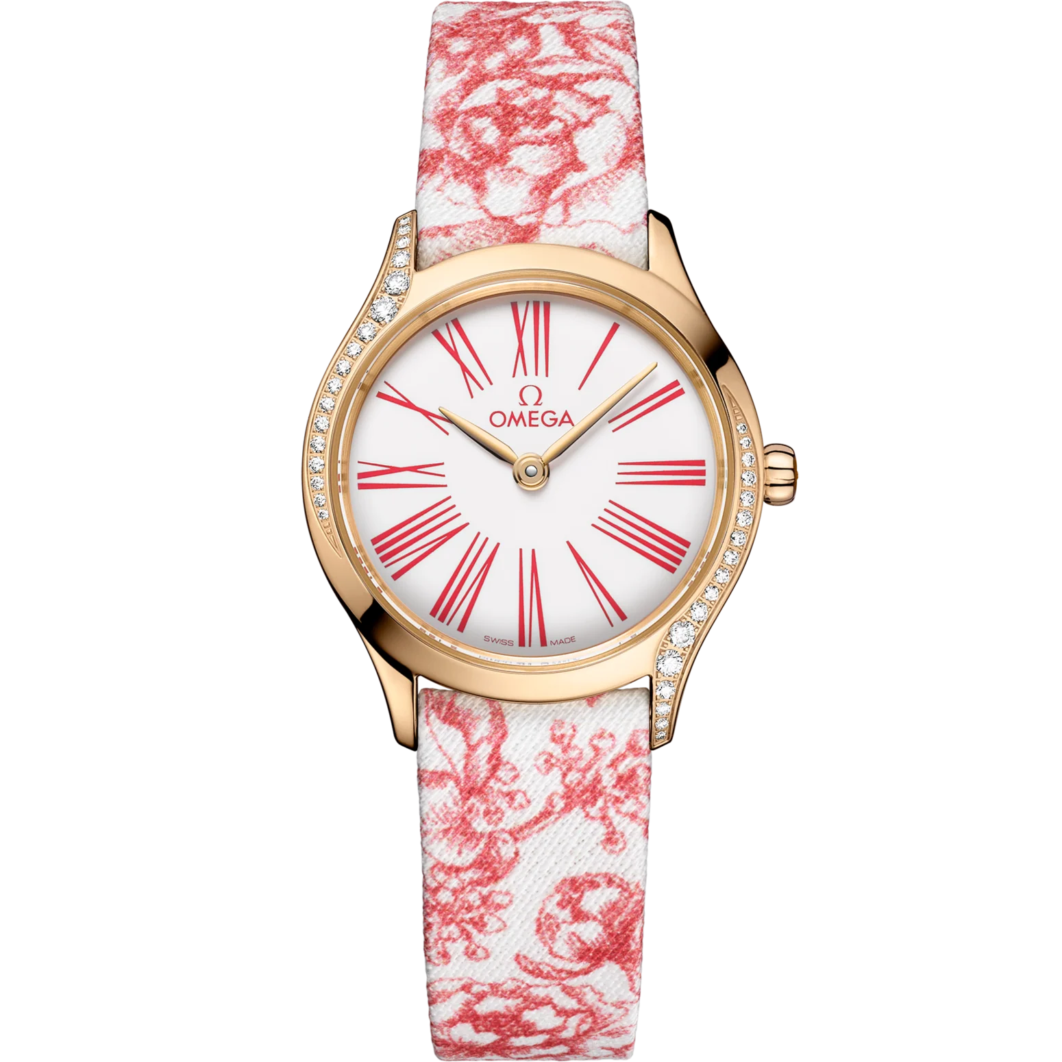 Omega De Ville Mini Trésor 26mm White Dial with Diamonds Moonshine�?18k Rose Gold Strap 428.57.26.60.04.003