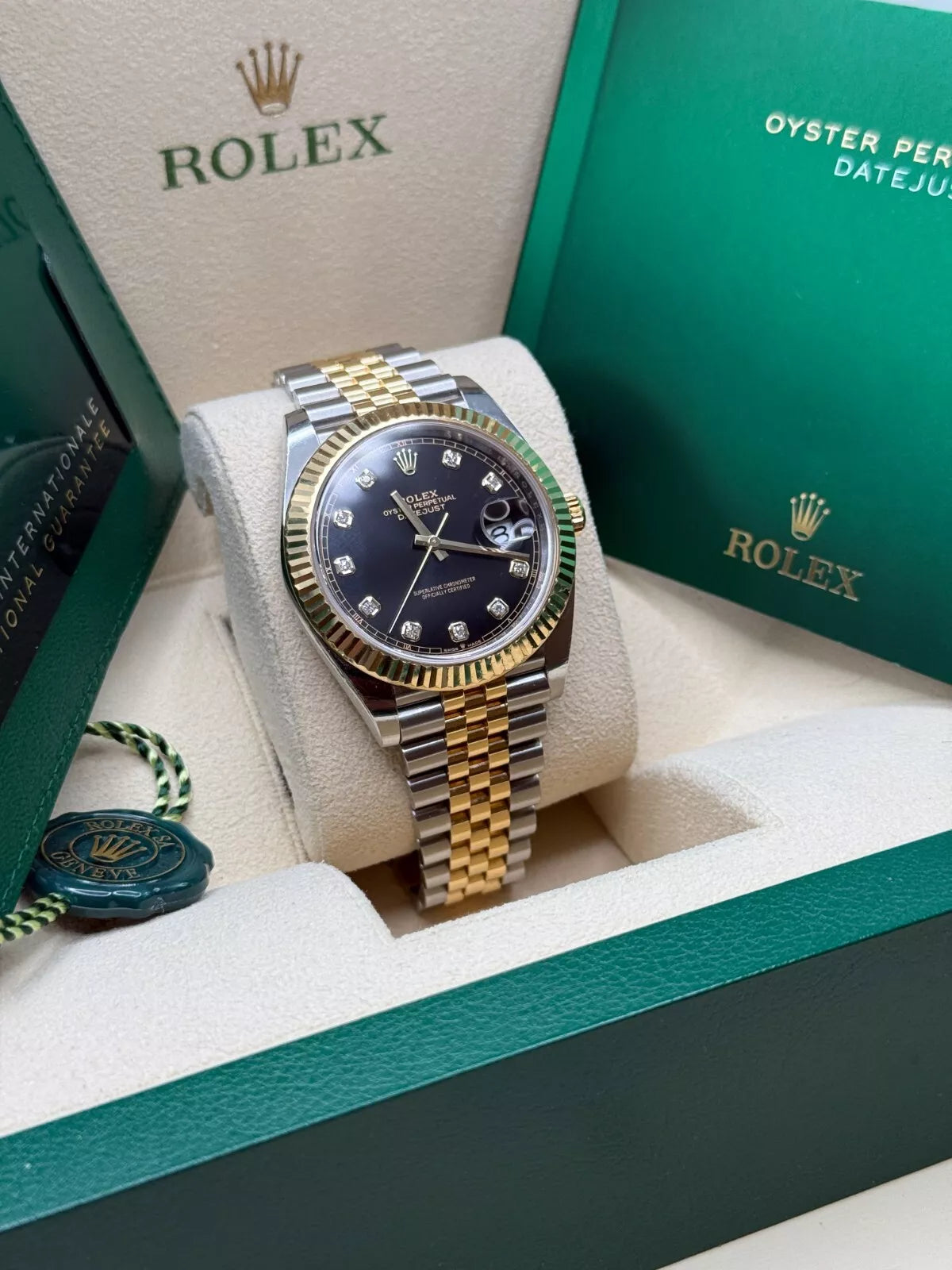 Rolex Datejust 36mm 126233 Custom Black Dial Jubilee Bracelet Watch - Image 7