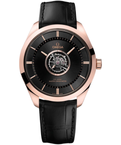 Omega De Ville Tourbillon 43mm Black Dial Sedna�?18k Rose Gold and Canopus Gold�?Strap 529.53.43.22.01.001