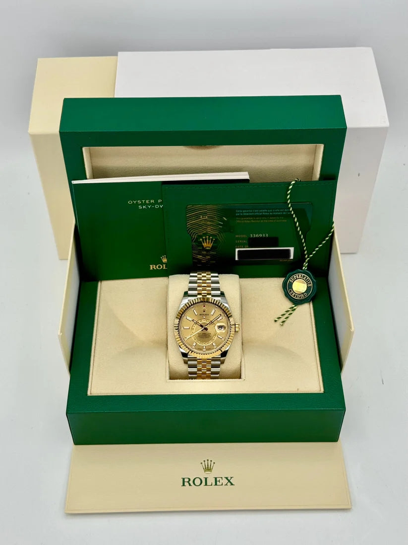 Rolex Sky-Dweller 42mm 336933-0002 Two-Tone Yellow Gold Champagne Dial Oyster - Image 7