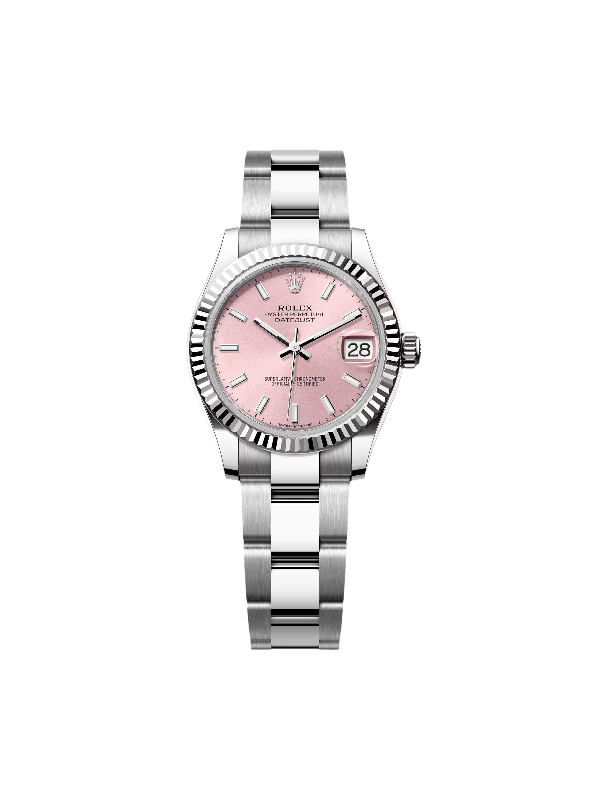 Rolex Datejust m278274-0013/0014 Pink Dial 31mm Fluted Bezel Oyster Bracelet - Image 2