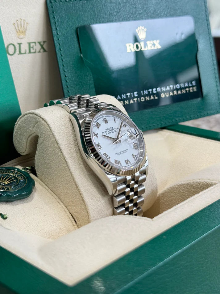 Rolex Datejust 36mm 126234 White Roman Dial Oyster Stainless Steel Mens - Image 4
