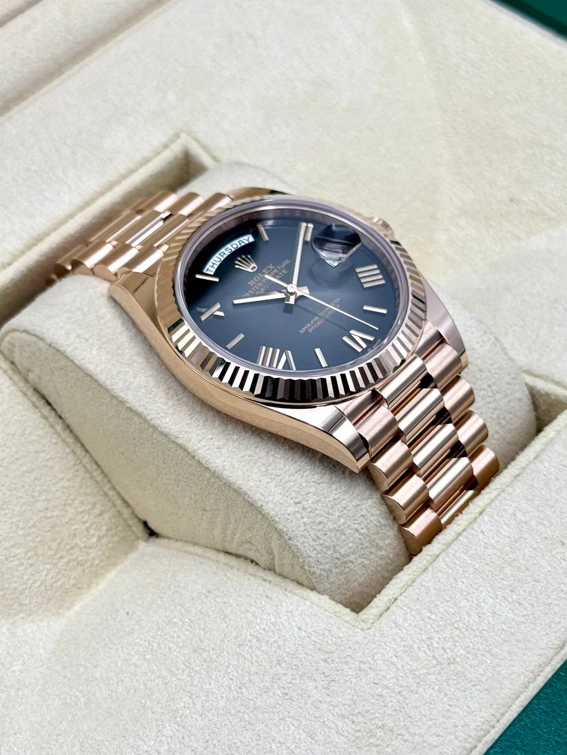 Rolex Day-Date President 40mm Everose Gold Slate Roman Ombre Smoke Dial - 228235 - Image 3