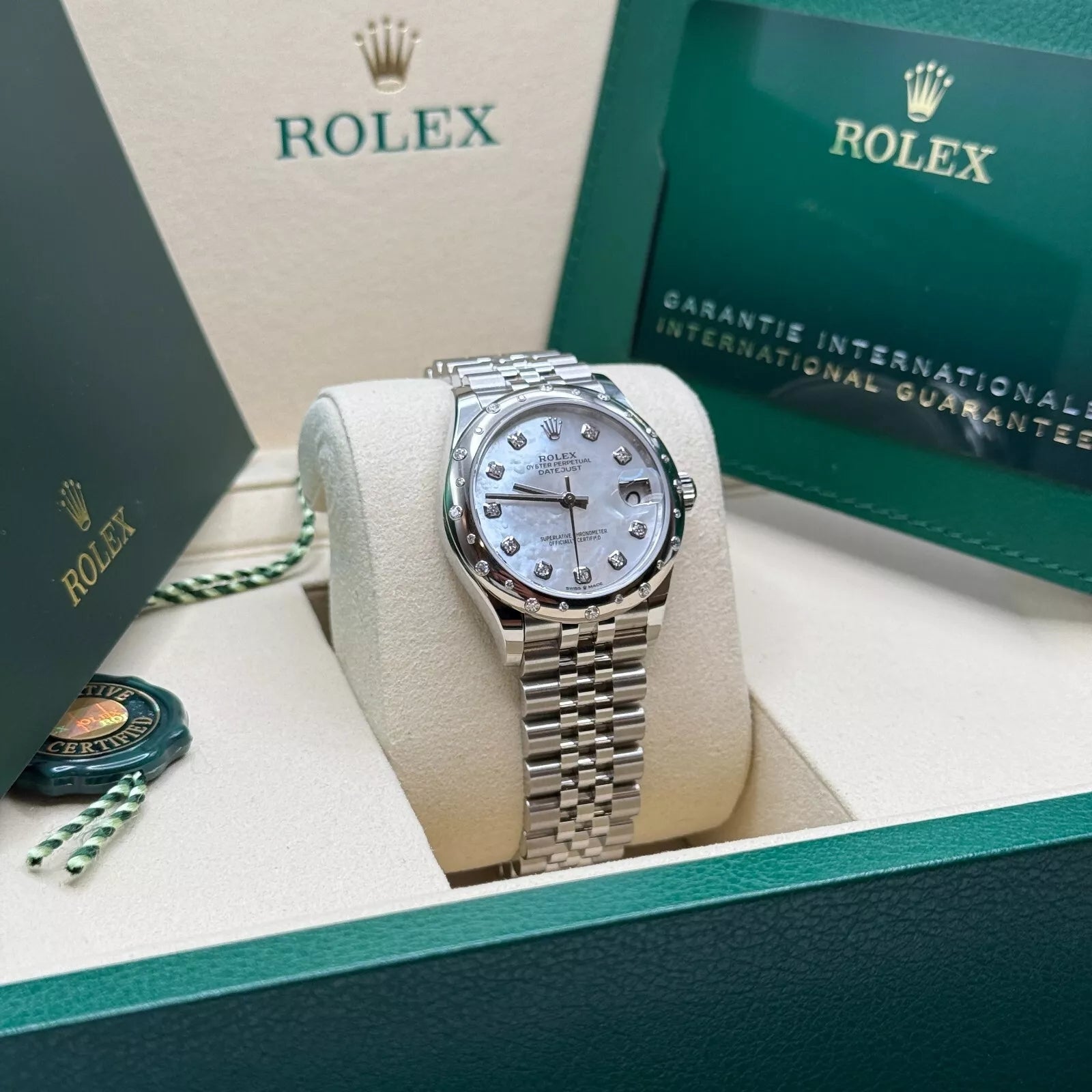 Rolex Datejust m278344-0005/0006 Mother-of-Pearl Dial 31mm Domed Diamond Oyster Watch - Image 3