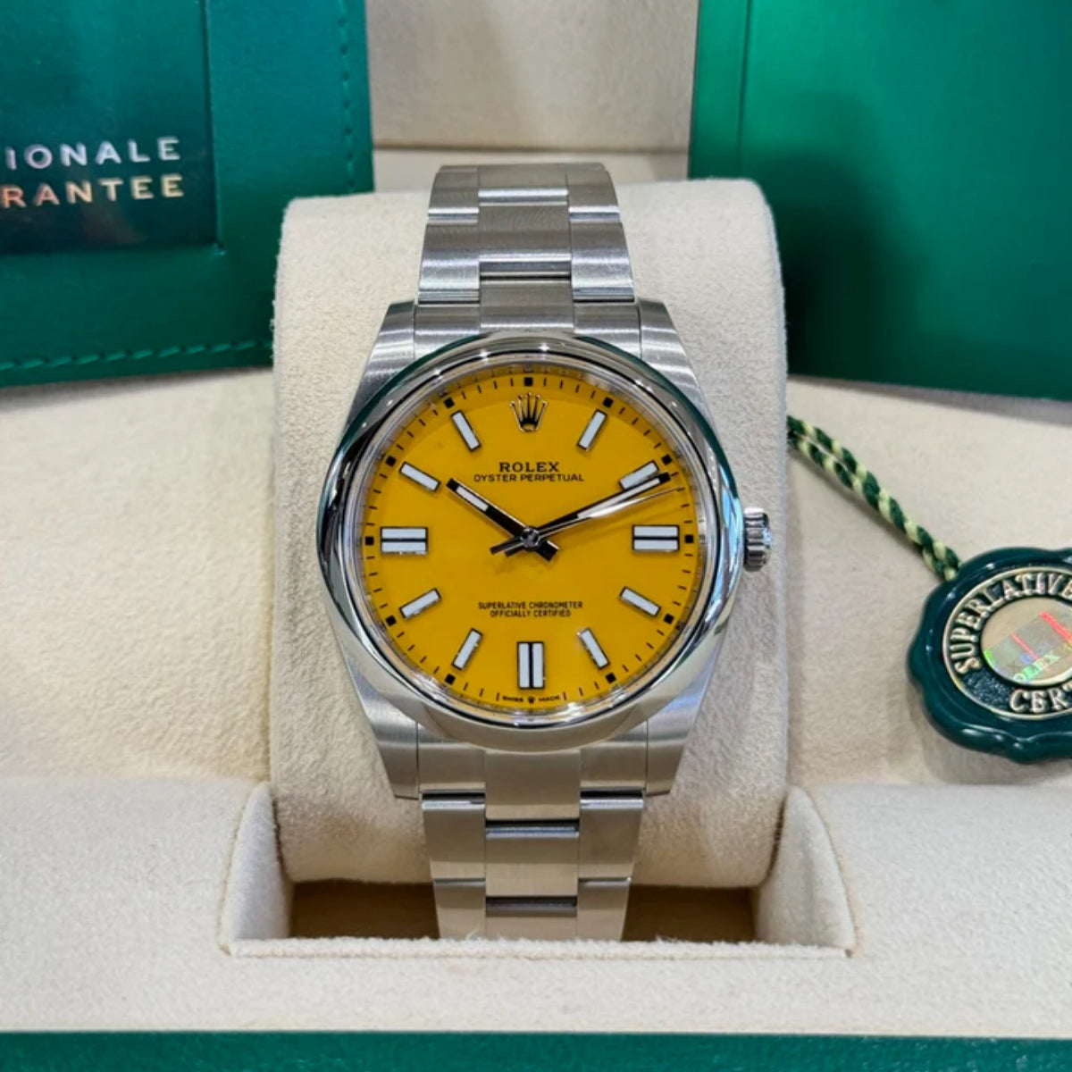 Rolex Oyster Perpetual 41mm 124300-0004 Yellow Dial - Image 9