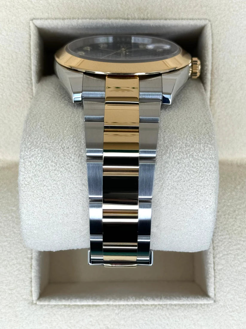 Rolex Datejust 41mm 126303 Black Diamond Oyster Steel and Yellow Gold Mens Watch - Image 8
