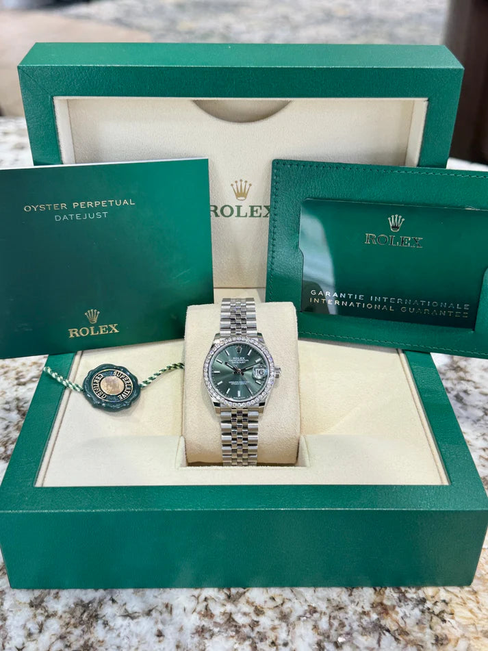 Rolex Datejust m278384RBR-0021/0022 Mint Green 31mm Dial Oyster Watch - Image 9