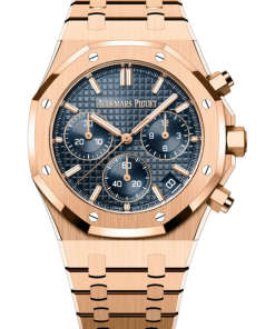 Audemars Piguet ROYAL OAK Pink Gold “Bleu nuit nuage 50�?Dial CHRONOGRAPH 41mm