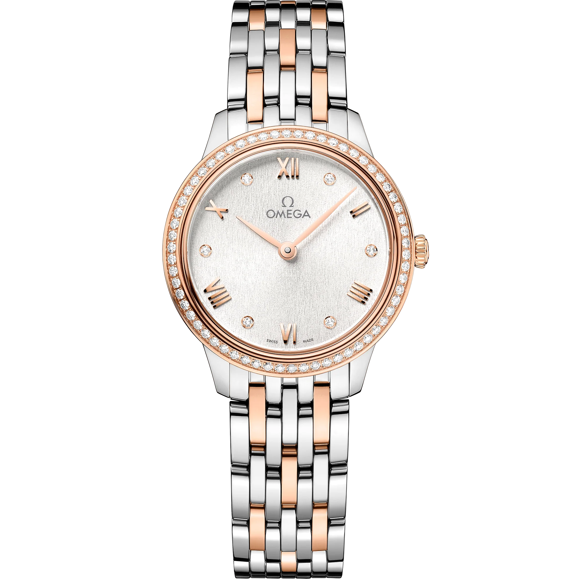Omega De Ville Prestige, 18k Sedna�?Gold, Stainless Steel and Diamond-set, 27.5mm Quartz 434.25.28.60.52.001