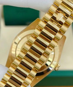 Alternative view of Rolex Day-Date 40mm Black Diamond Dial and Diamond Bezel Yellow Gold President Bracelet  228348RBR-0001