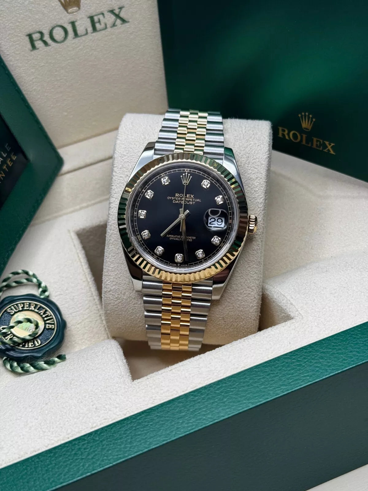Rolex Datejust 41mm 126333 Black Diamond Jubilee Steel and Yellow Gold Men’s Watch - Image 12