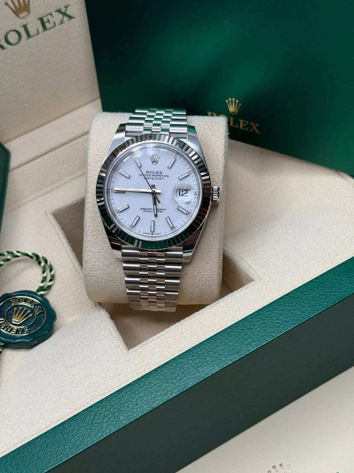 Rolex Datejust 41mm White Index Oyster Stainless Steel Men’s Watch - 126334 - Image 6