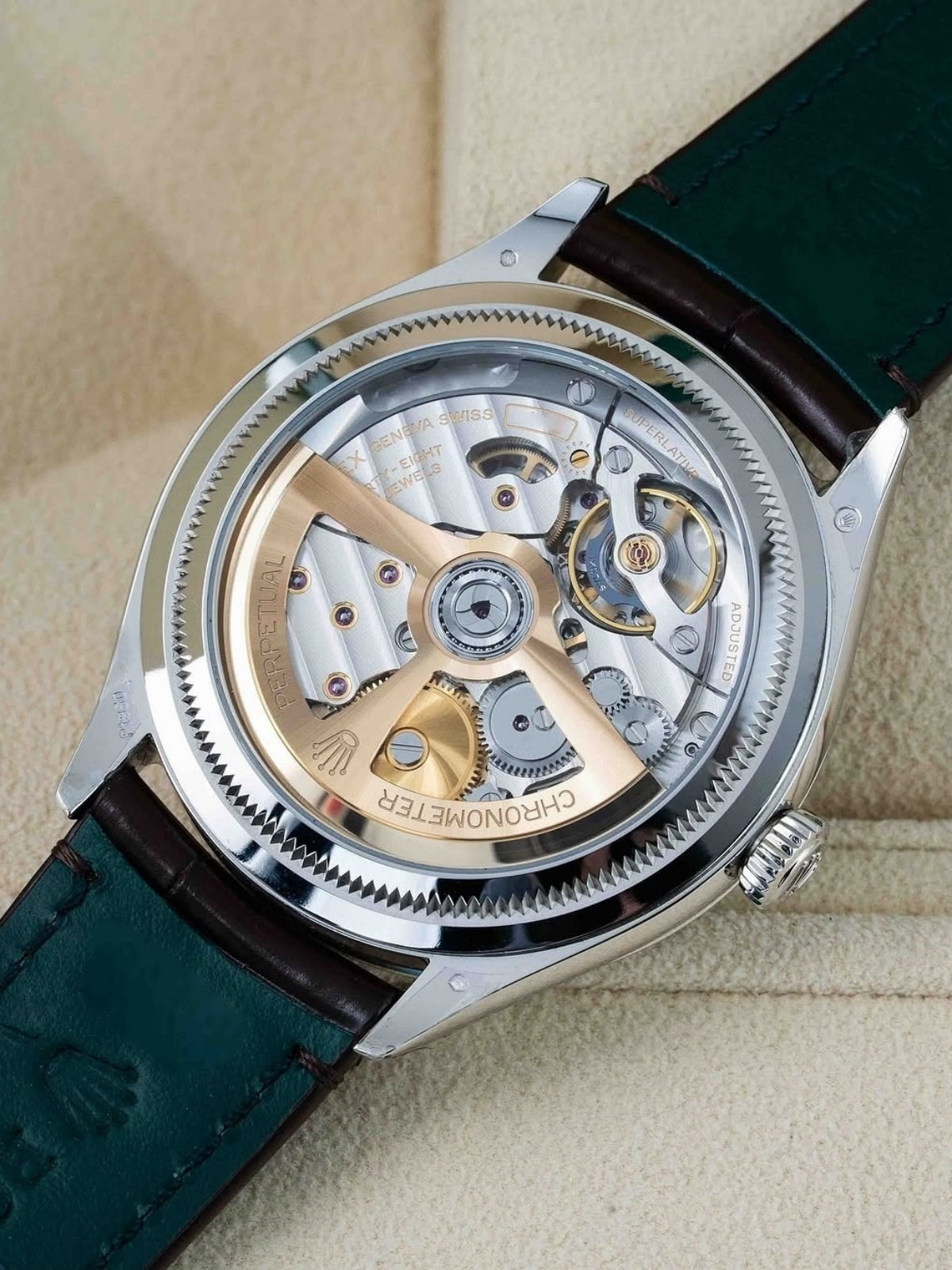 Rolex 1908 Platinum Ice Blue Dial Brown Alligator Strap - 52506-0002 - Image 7