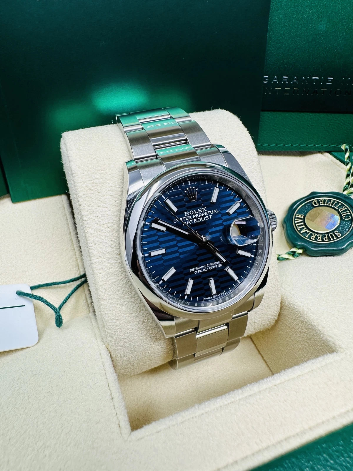 Rolex Datejust 36mm 126200 Oyster Perpetual Blue Fluted Motif Dial Jubilee Stainless Steel - Image 8