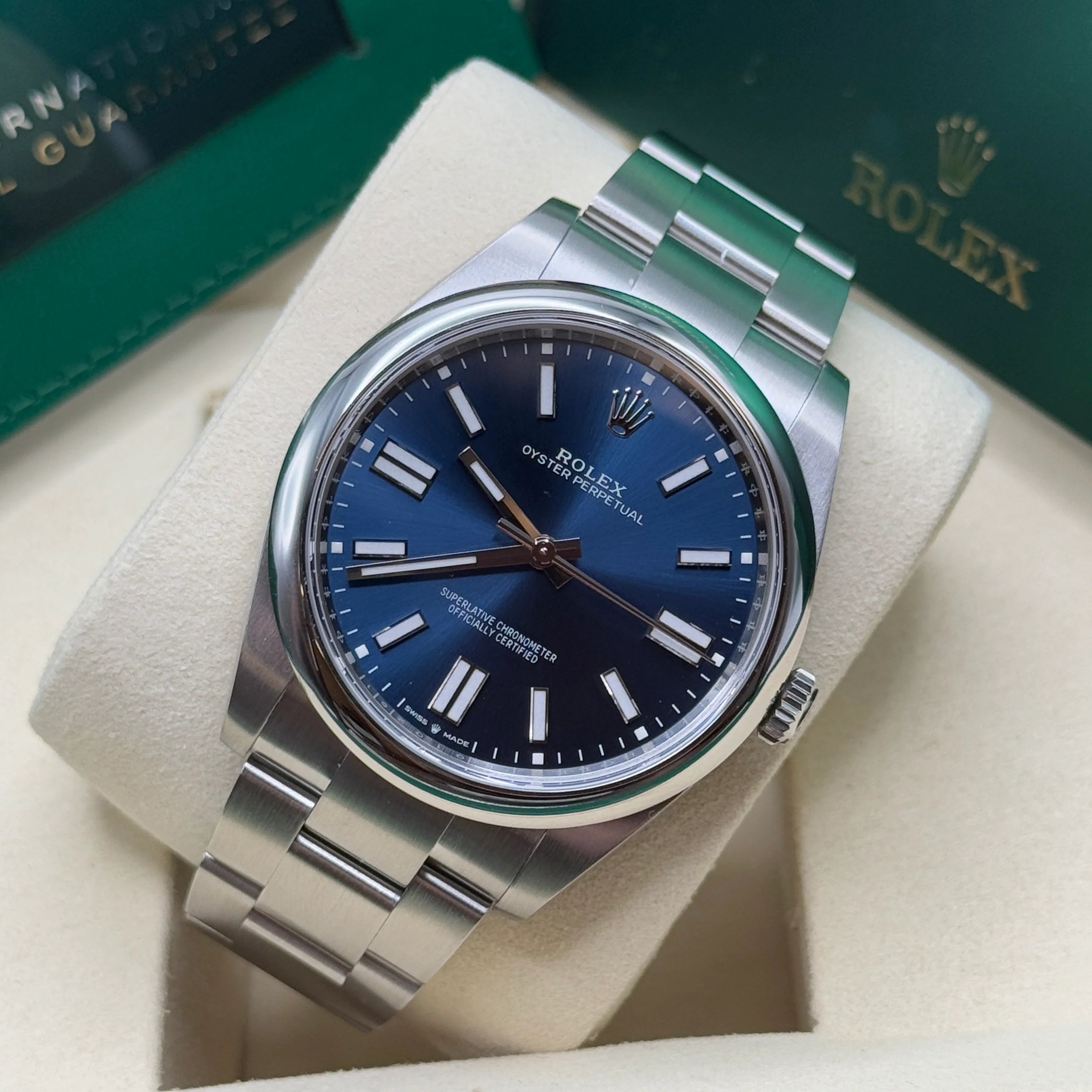 Rolex Oyster Perpetual 41mm 124300-0003 Oyster Perpetual Stainless Steel Blue Index Dial Watch - Image 9
