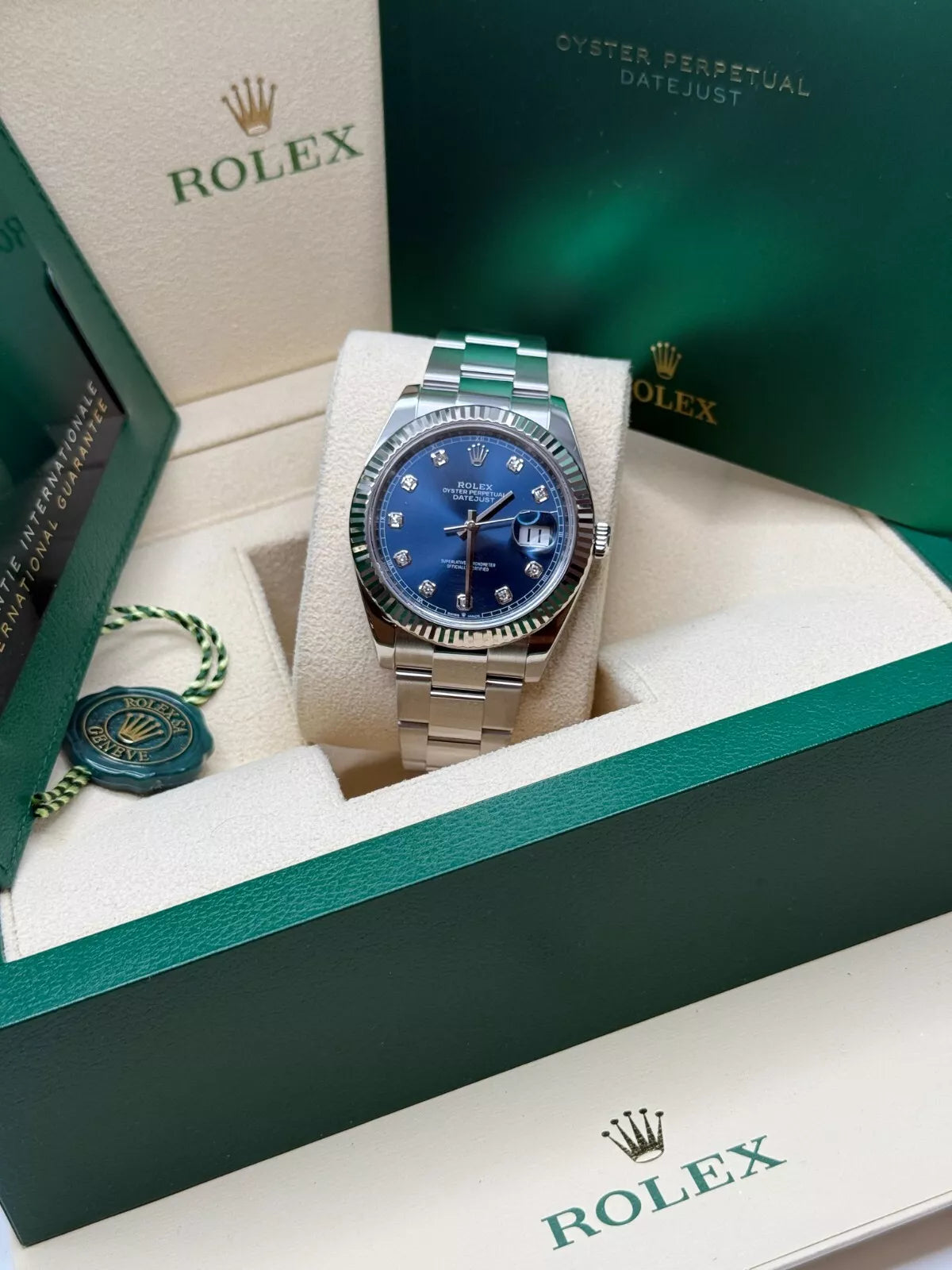 Rolex Datejust 41mm 126334 Blue Diamond Oyster Stainless Steel Mens Watch - Image 7