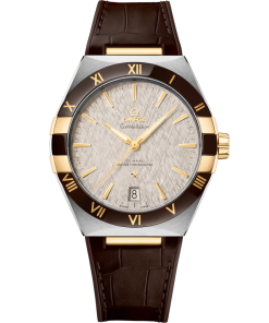 OMEGA Constellation 41mm, steel �?yellow gold on Leather strap 131.23.41.21.06.002