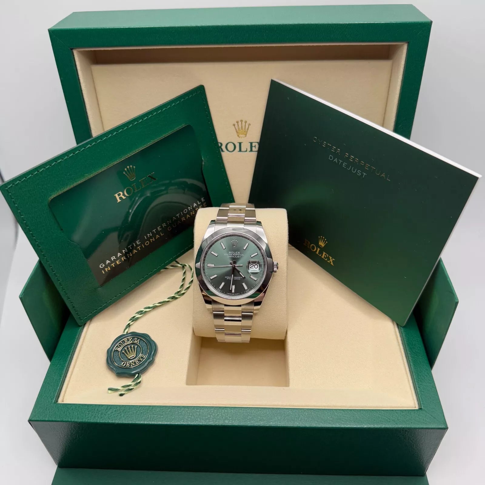 Rolex Datejust 41mm 126300 Mint Green Dial Stainless Steel Oyster Bracelet Watch - Image 12