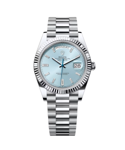 Rolex  Day-Date President 40mm Platinum Ice Blue Baguette Dial - 228236