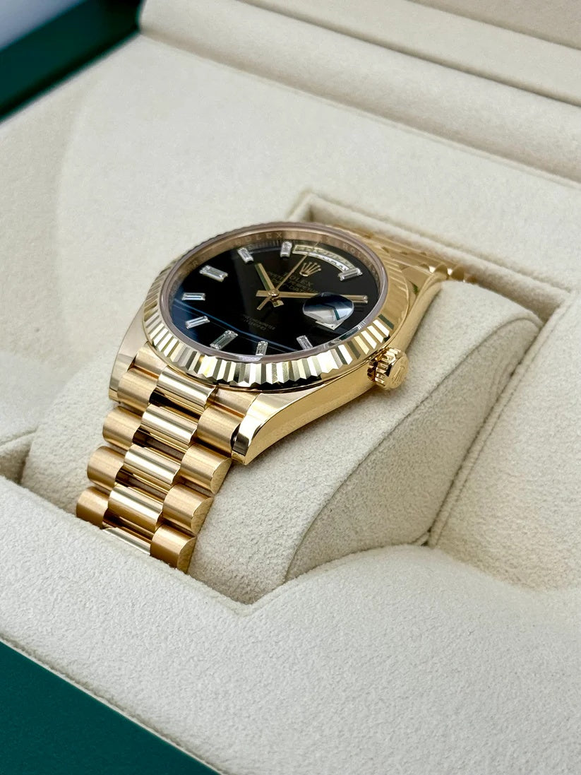 Rolex Yellow Gold President Day Date 40mm Onyx Diamond Dial - 228238 - Image 5