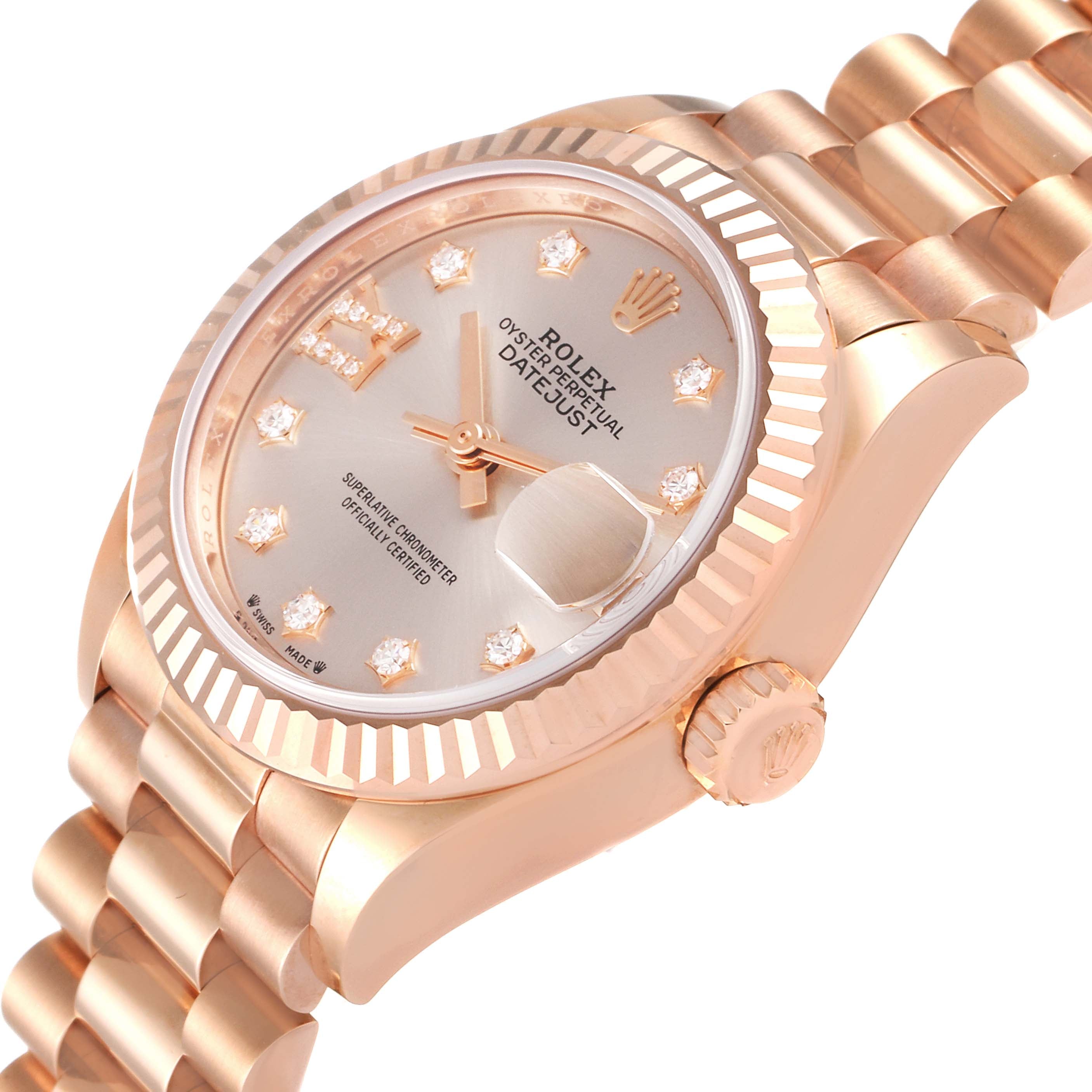 Rolex Lady-Datejust 28mm 279175 Rose Dial President Everose Gold - Image 5