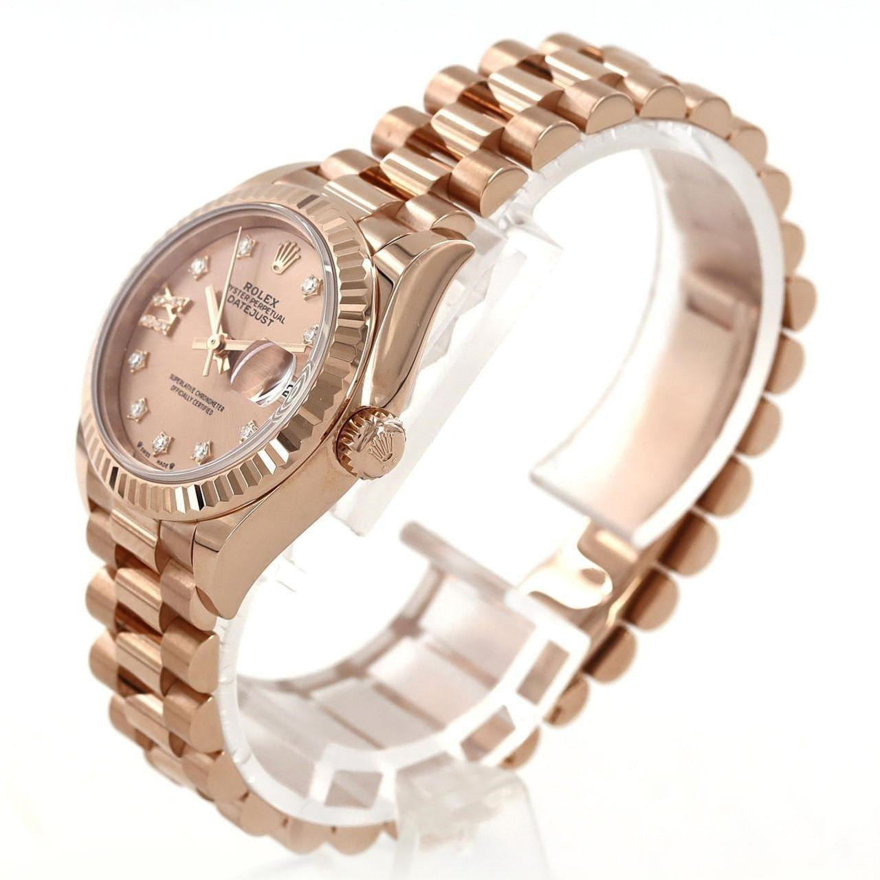 Rolex Lady-Datejust 28mm 279175 Rose Dial President Everose Gold - Image 7