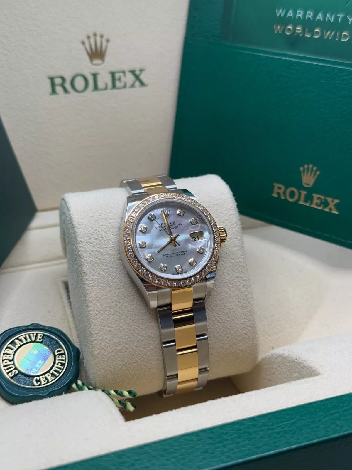 Rolex Lady-Datejust 28mm 279383RBR Mother-of-Pearl Dial Yellow Rolesor Oyster Bracelet - Image 9