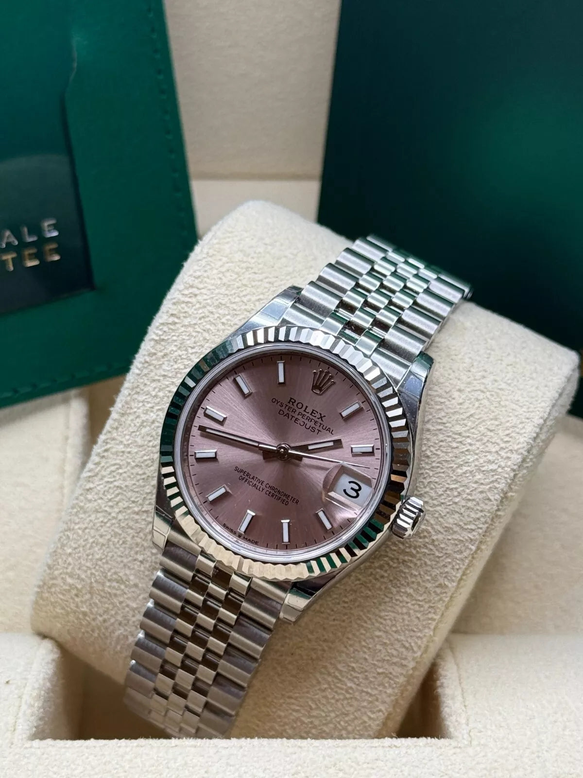 Rolex Datejust m278274-0013/0014 Pink Dial 31mm Fluted Bezel Oyster Bracelet - Image 10