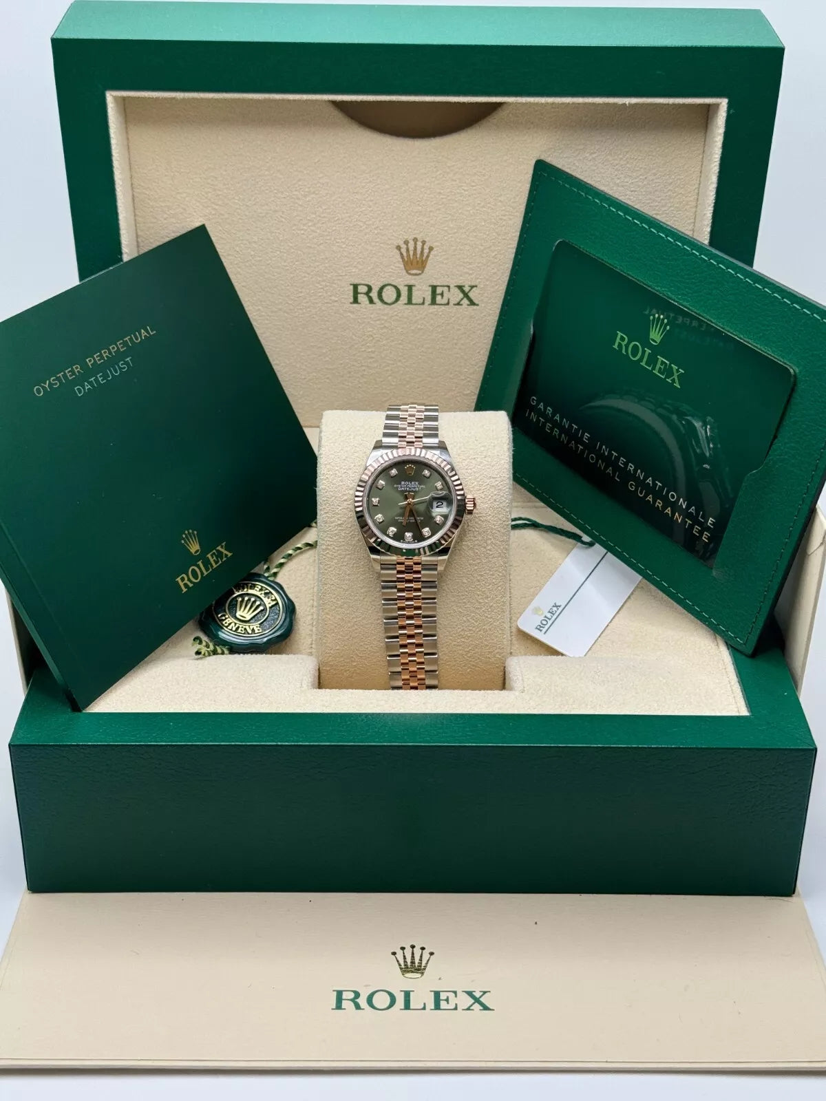 Rolex Lady-Datejust 28mm 279171 Green Diamond Oyster Stainless Steel and Rose Gold - Image 10