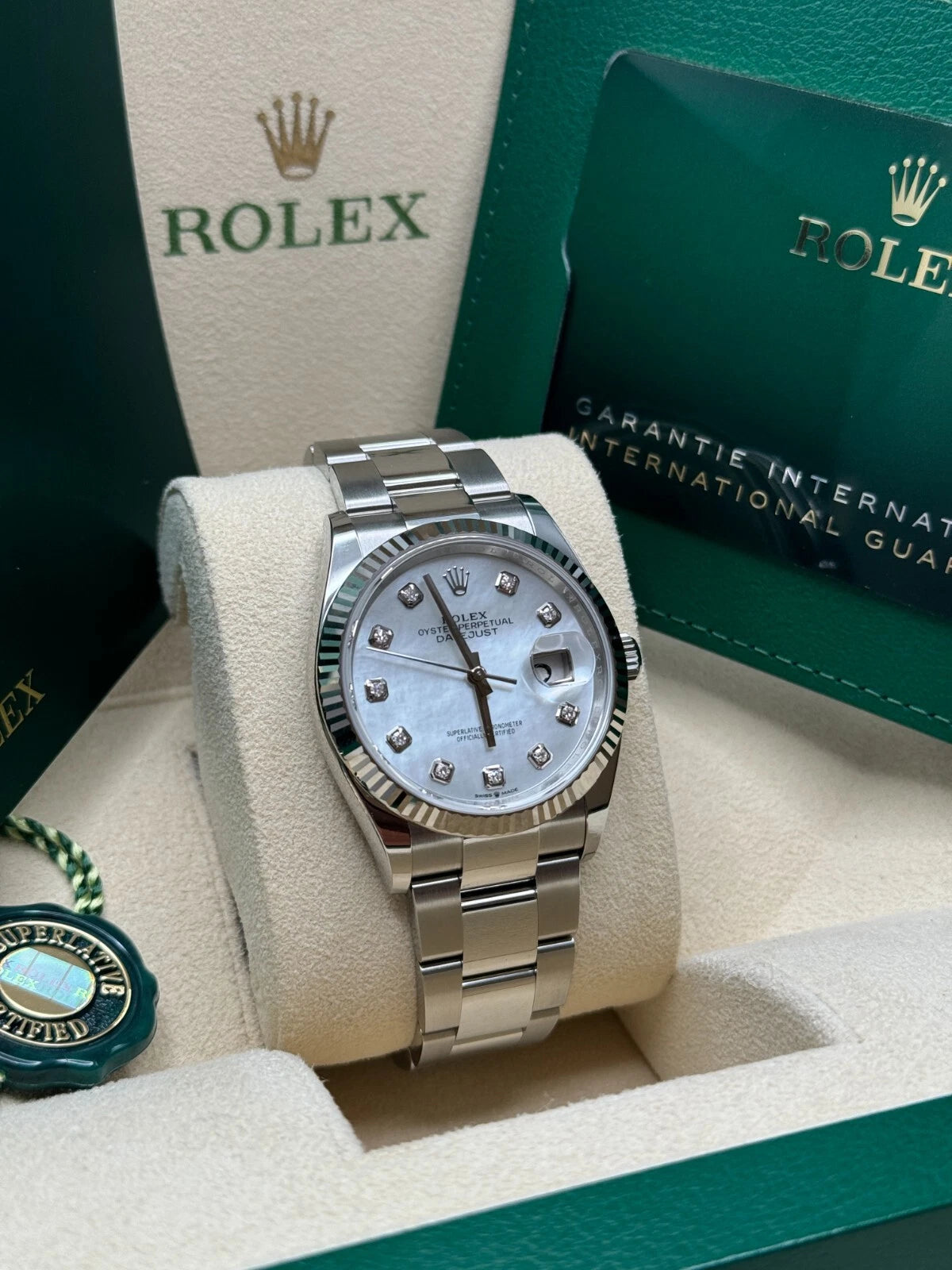 Rolex Datejust 36mm 126234 Mother of Pearl Diamond Dial Oyster Stainless Steel - Image 10