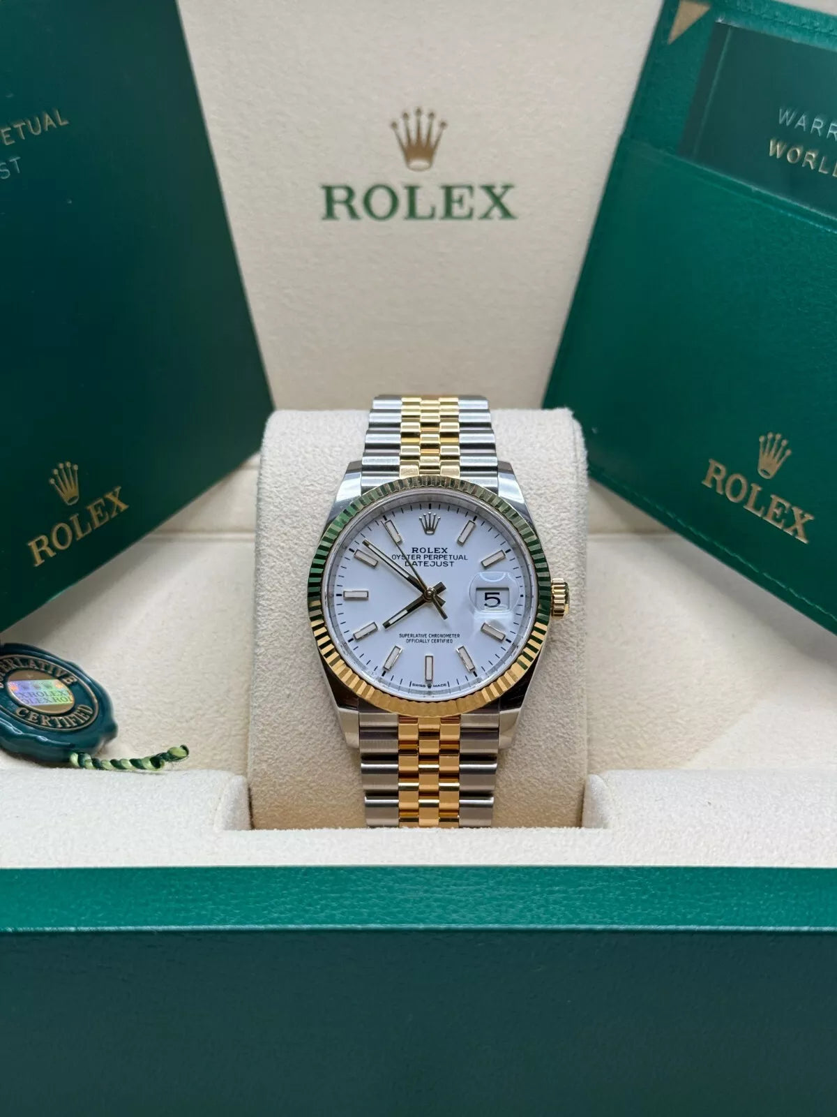 Rolex Datejust 36mm 126233 White Index Dial Two-Tone Jubilee Bracelet Watch - Image 5