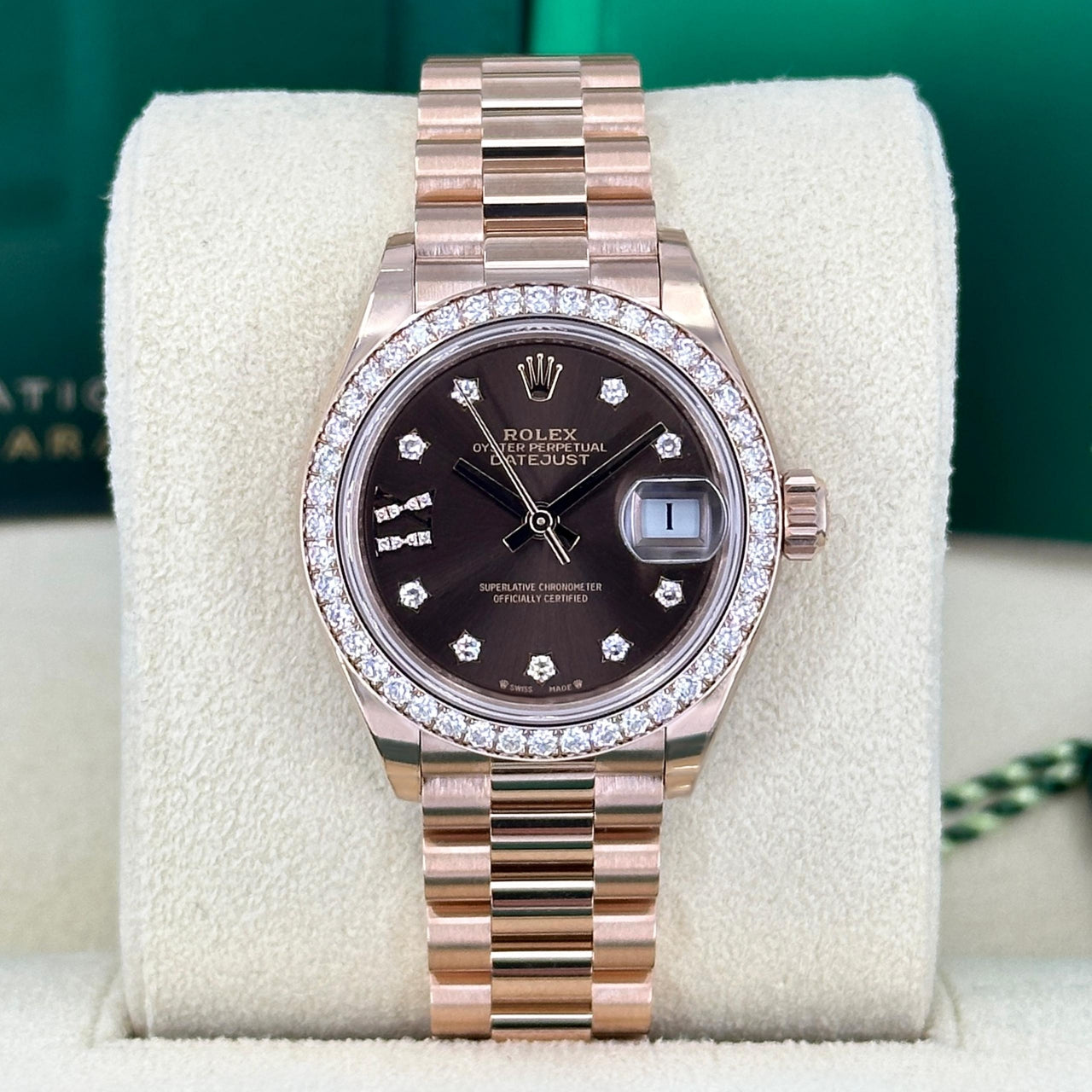 Rolex Lady-Datejust 28mm 279135RBR Chocolate Diamond Dial Jubilee Bracelet - Image 10
