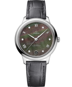 Omega De Ville Prestige 34 mm Grey Dial with Diamonds Stainless Steel Strap 434.13.34.20.57.001