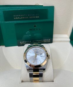 Alternative view of Rolex Datejust 41mm 126303 Silver Index Oyster Steel and Yellow Gold Mens Watch