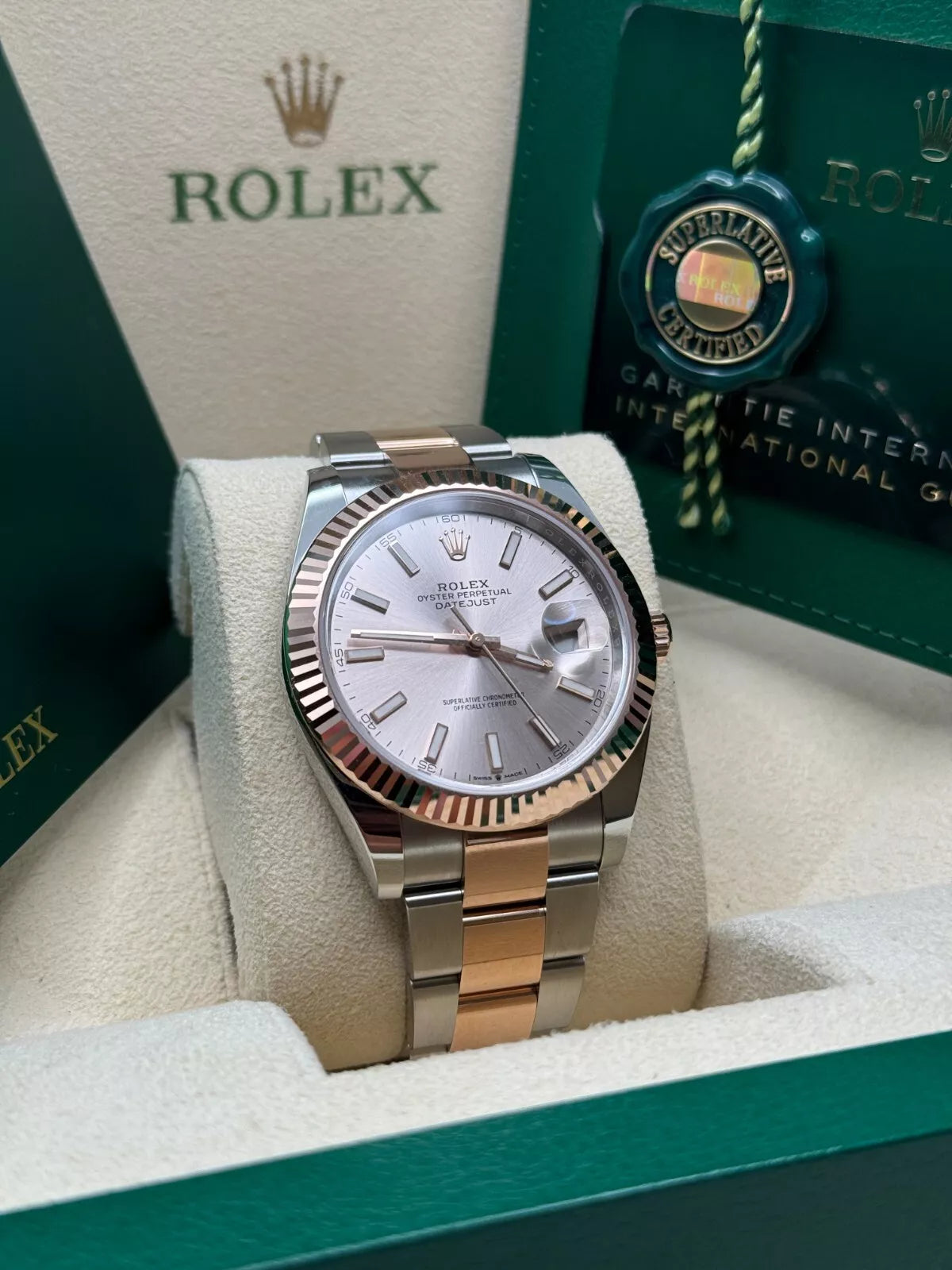 Rolex Datejust 41mm 126331 Sundust Index Oyster Steel and Everose Gold Watch - Image 13