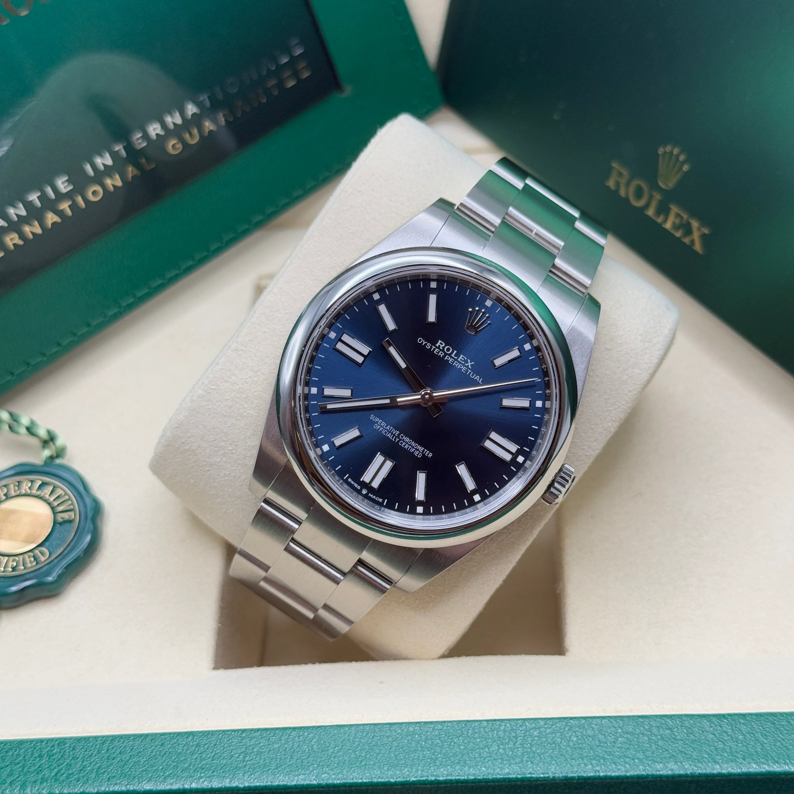 Rolex Oyster Perpetual 41mm 124300-0003 Oyster Perpetual Stainless Steel Blue Index Dial Watch - Image 8