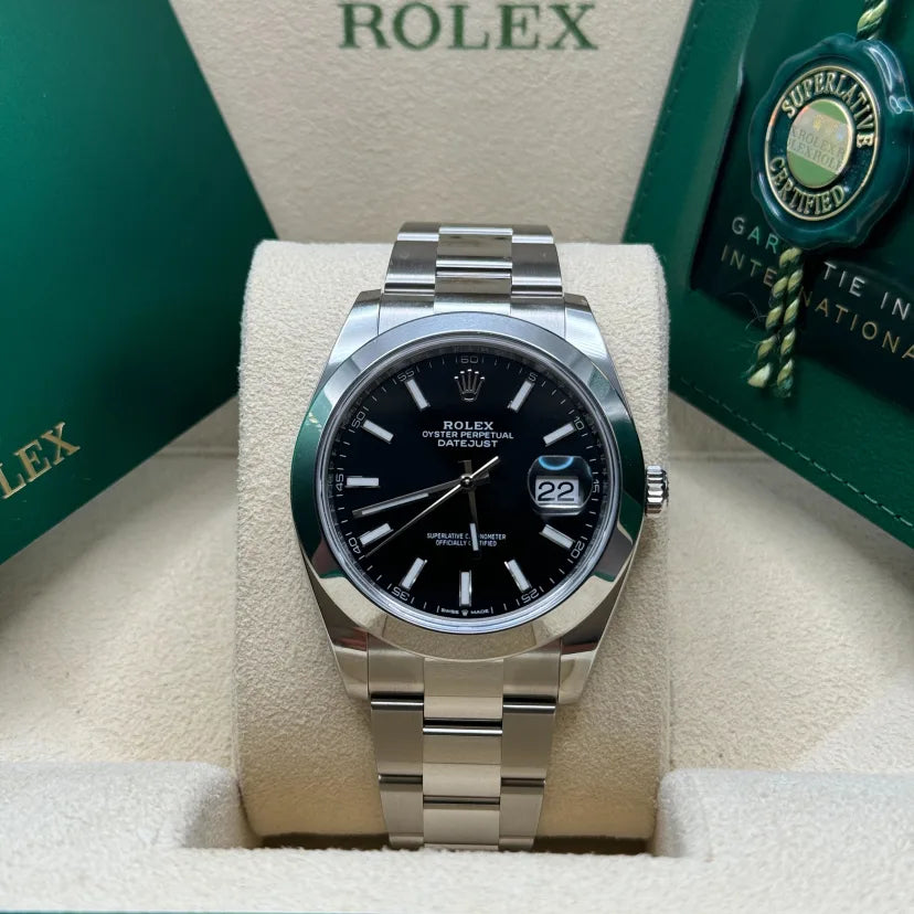 Rolex Datejust 41mm 126300 Black Index Oyster 41mm Stainless Steel Watch - Image 11