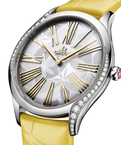Alternative view of Omega De Ville Trésor quartz silver dial yellow leather strap 36mm 428.18.36.60.02.002