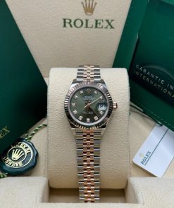 Alternative view of Rolex Lady-Datejust 28mm 279171 Green Diamond Oyster Stainless Steel and Rose Gold